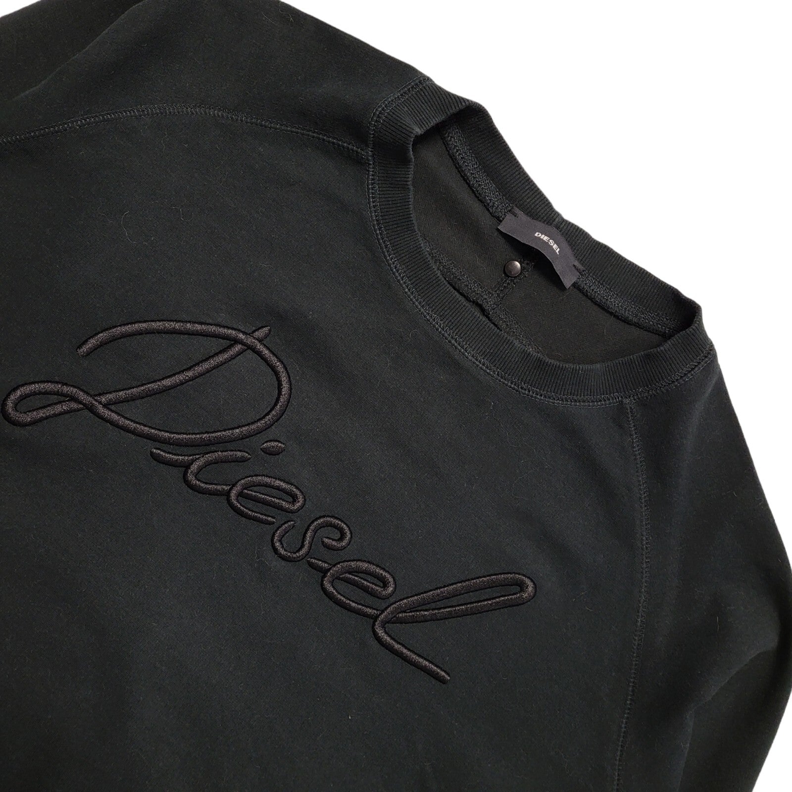 Diesel Y2k Black Round Neck Sweatshirt Uk Women's Size 14