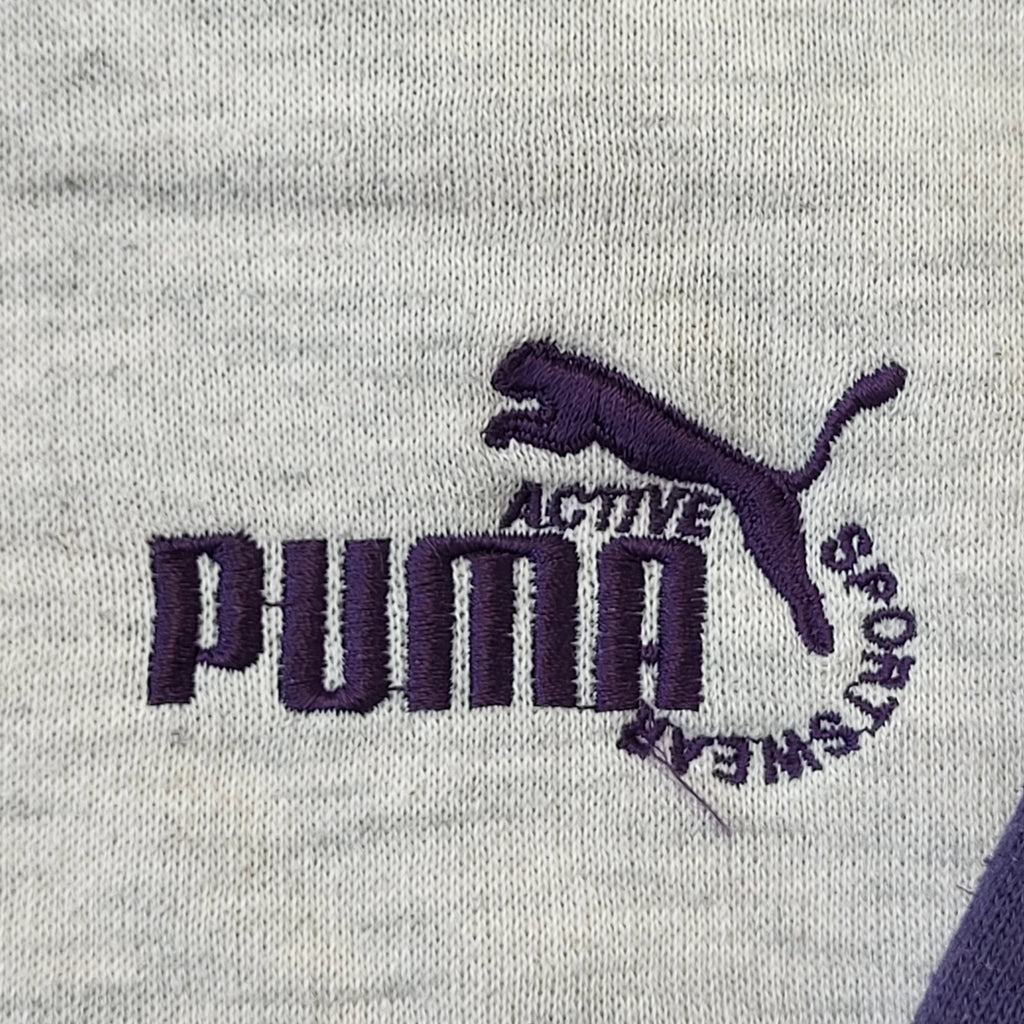 Puma 90s Vintage Grey & Purple Crew Neck Sweatshirt Men's Size XL