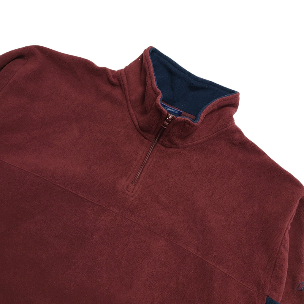 Reebok Red & Navy Y2K 1/4 Zip Fleece Men's Size XL