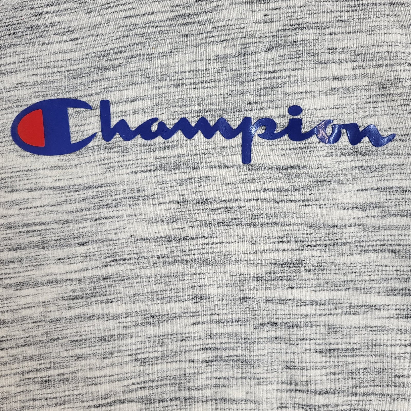 Champion Grey Y2K Drawstring Sweatshirt Hoodie UK Men's Size M