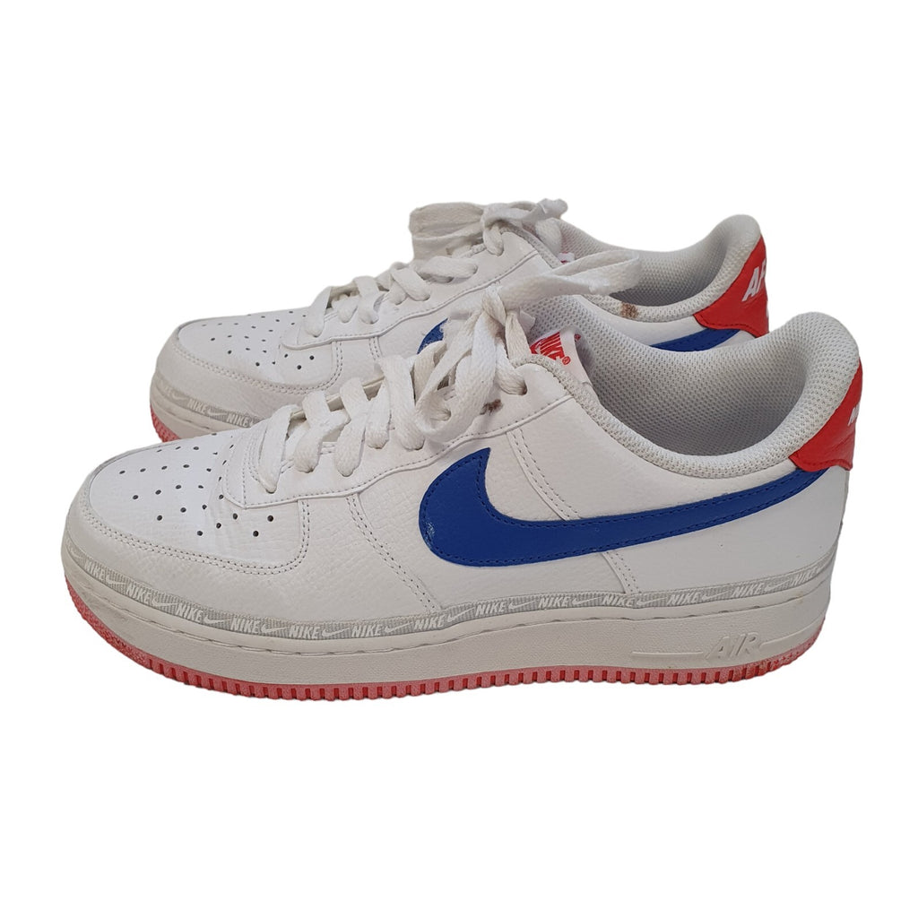 Nike Air Force 1 AF-1 White Lace-UP Leather Men's Trainers Uk 7 Eu 41