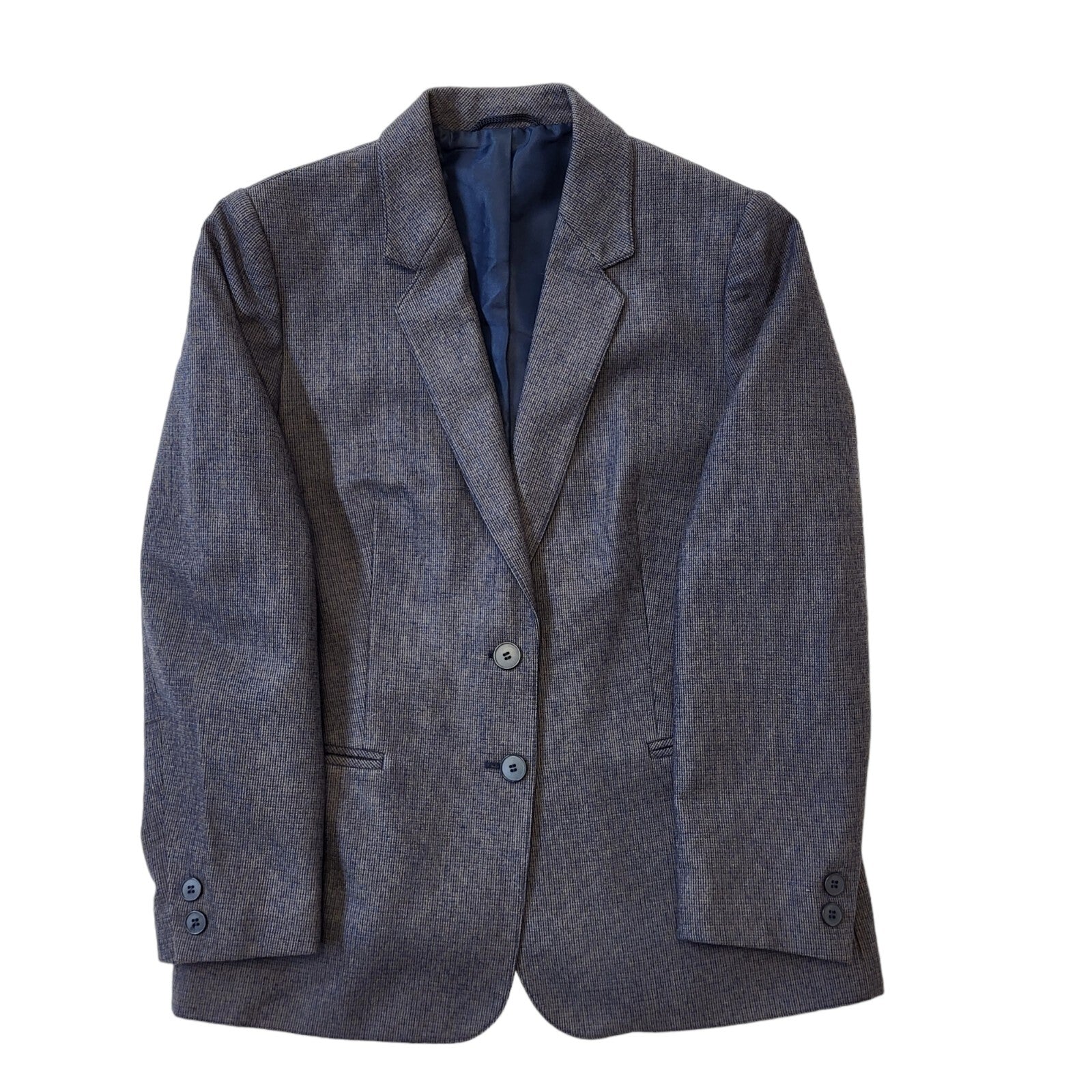 St Michael Vintage 70s Blue Wool Suit Jacket Mens Size 44.