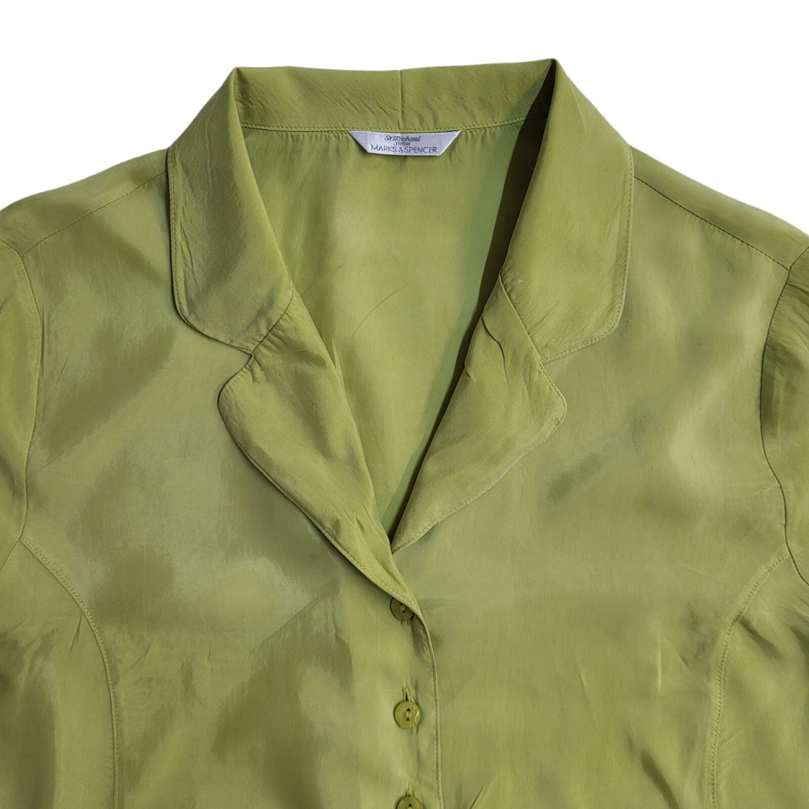 Marks and Spencer Green 90's Short Sleeve Shirt Women's UK Size 16