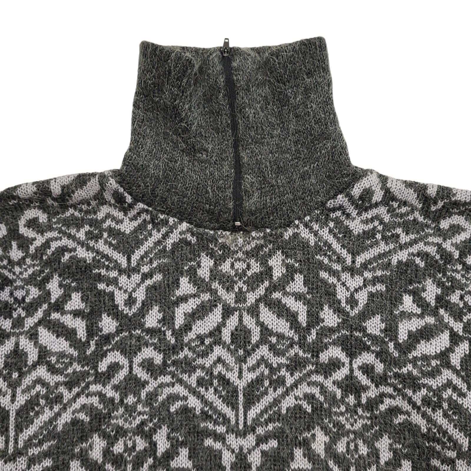 Miss Match Vintage 90's Grey 1/4 Zip Jumper UK Womens Size S