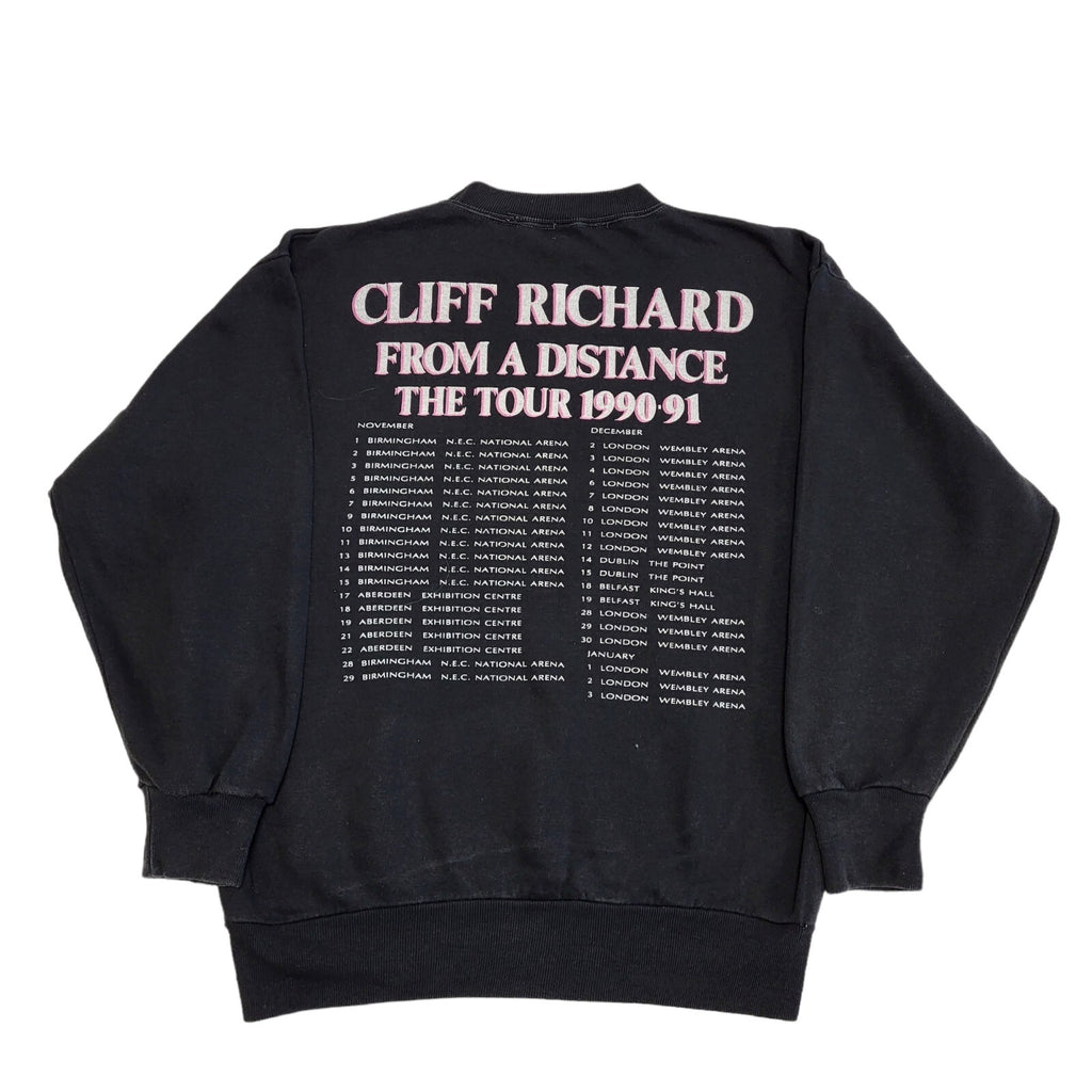 Cliff Richard 1990-91 UK Tour 90s Vintage Black Sweatshirt Women's Size L
