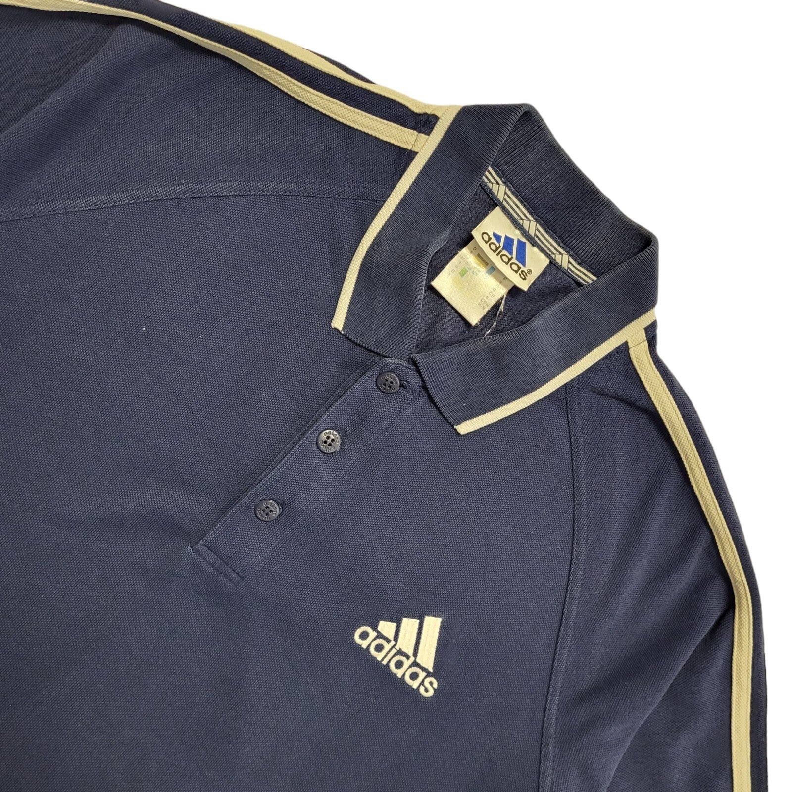 Adidas Vintage 90's Blue Short Sleeve Polo Shirt Mens Size M