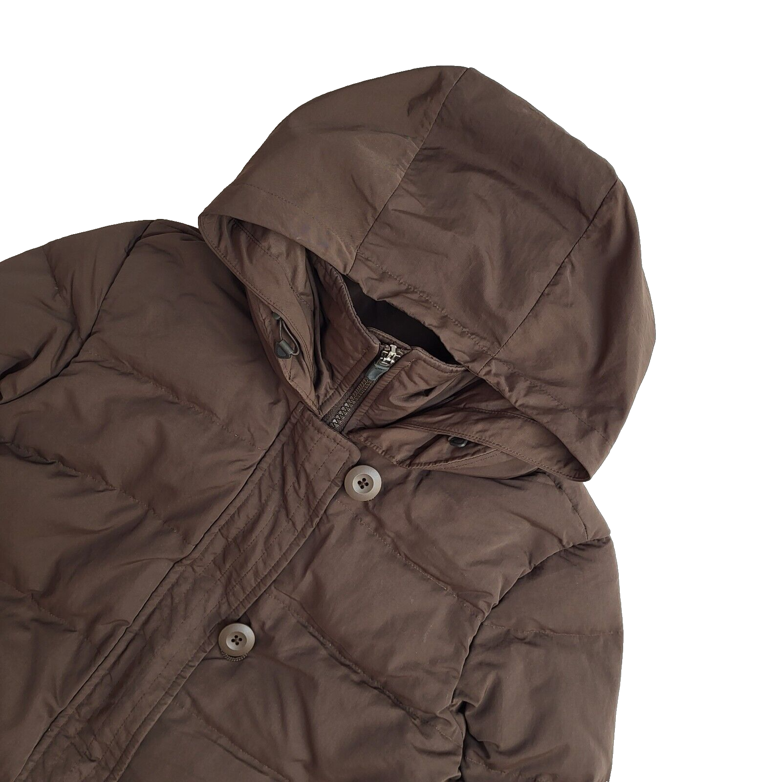 Nike Brown Y2k Sports Hooded Sports Rain Coat UK Women's Size L (12-14)