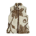 Vintage Beige & Cream 90s Zipped Faux Fur Gilet UK Women's Size 12