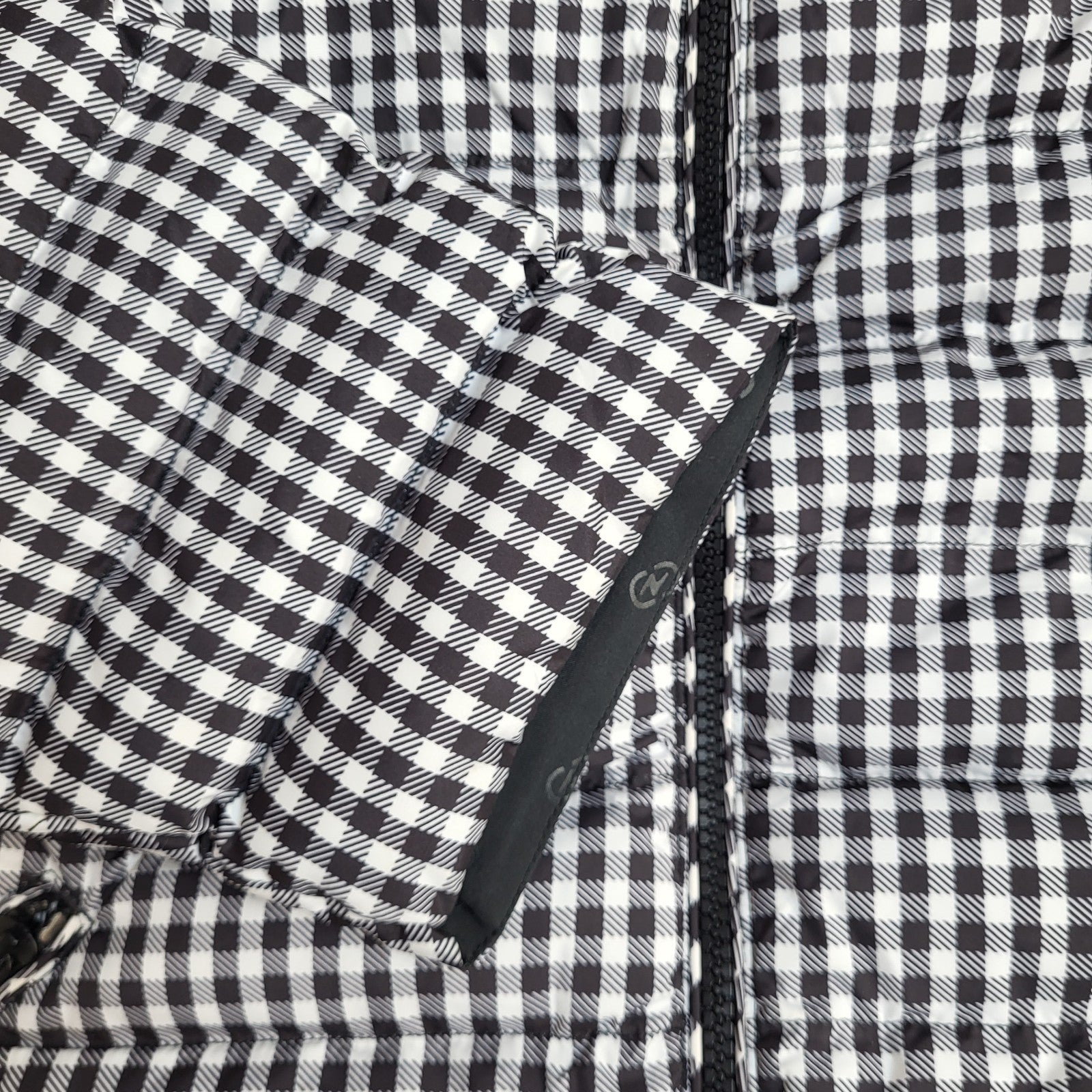 Thermolactyl Jacket Y2k Black & White Check Zipped Uk Women's Size 4XL