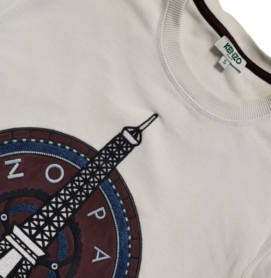 Kenzo White Modern Long Sleeve Sweatshirt Womens UK Size S
