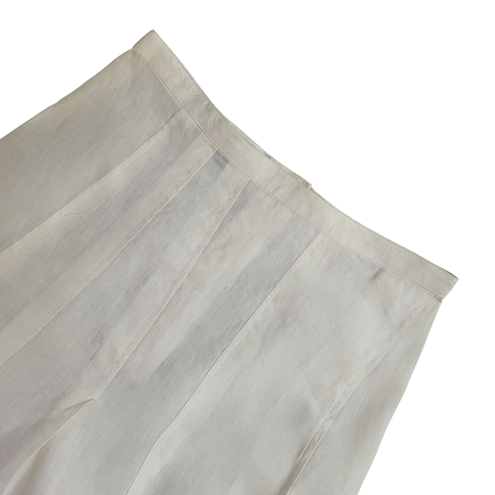 Burberry 90s Cream Skirt Pleated A-Line Knee Length Skirt Women's UK 8-10 W28
