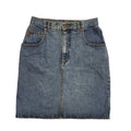Moment Vintage 90's Blue Denim Knee Length Skirt Womens UK Size 8