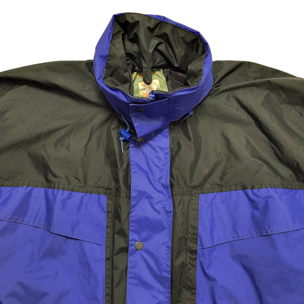 Regatta Vintage 90s Blue & Black Zipped Jacket Uk Men's Size 2XL