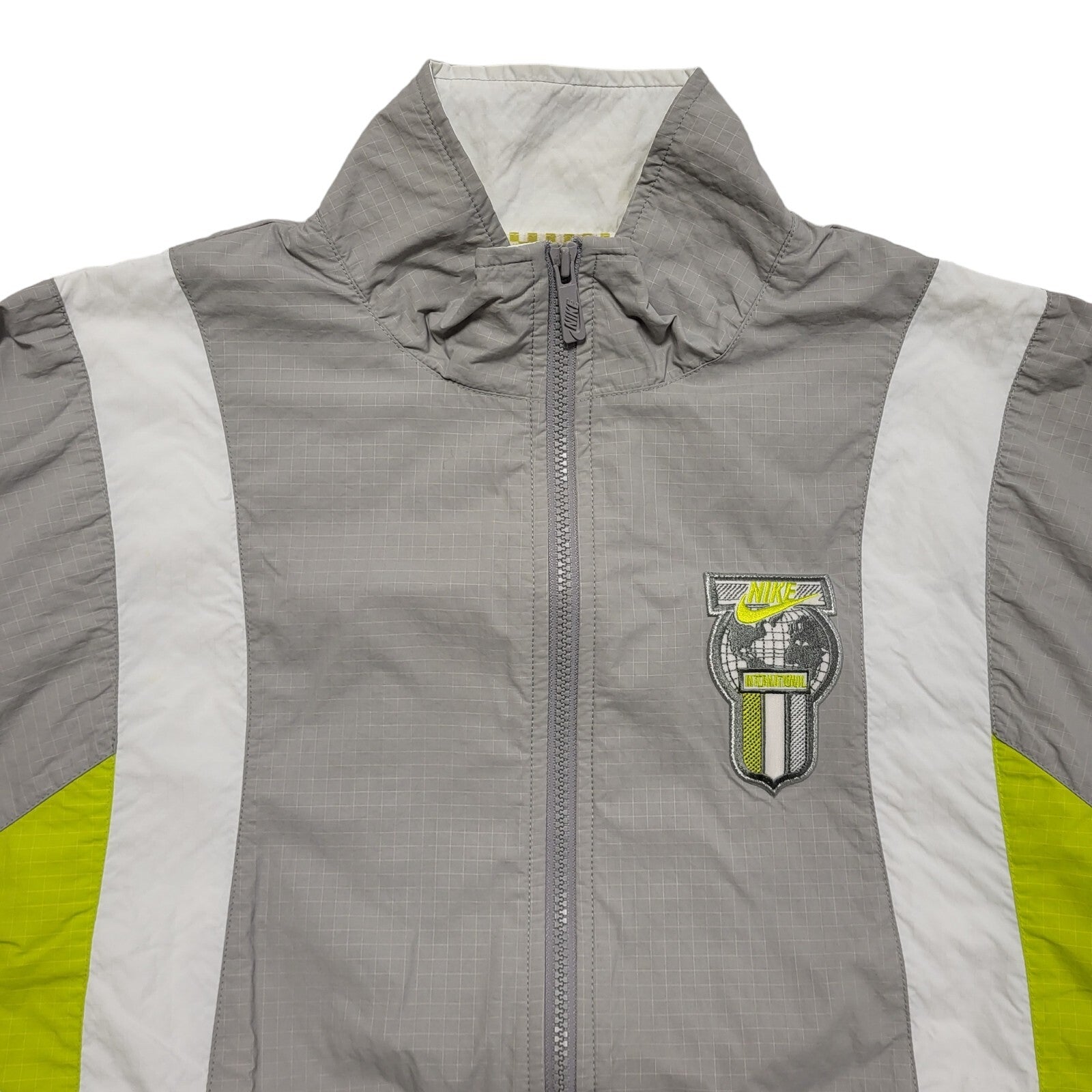 Nike Grey White Vintage 90s Sports Track Jacket Uk Men's Size Small