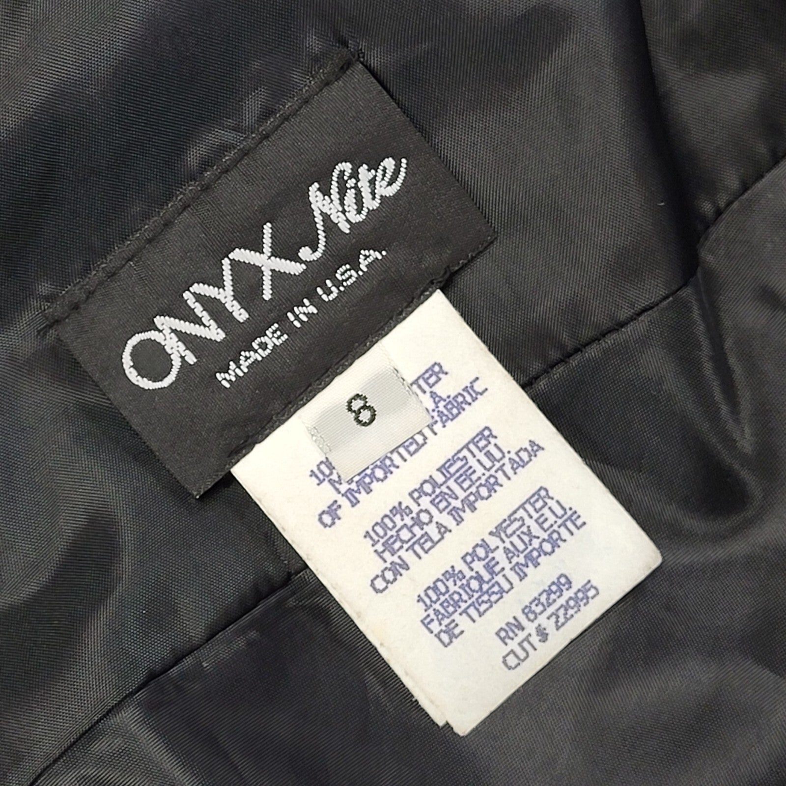 Onyx Nite Vintage 90s Black Evening Party Dress Uk Women's Size 8