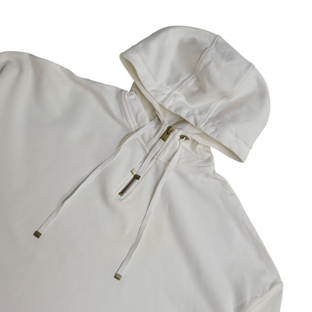 Barbour Sweatshirt Hoodie Heritage White Y2K Oversized UK Women's Size M 10