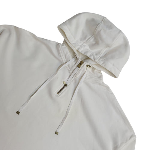 Barbour Sweatshirt Hoodie Heritage White Y2K Oversized UK Women's Size M 10