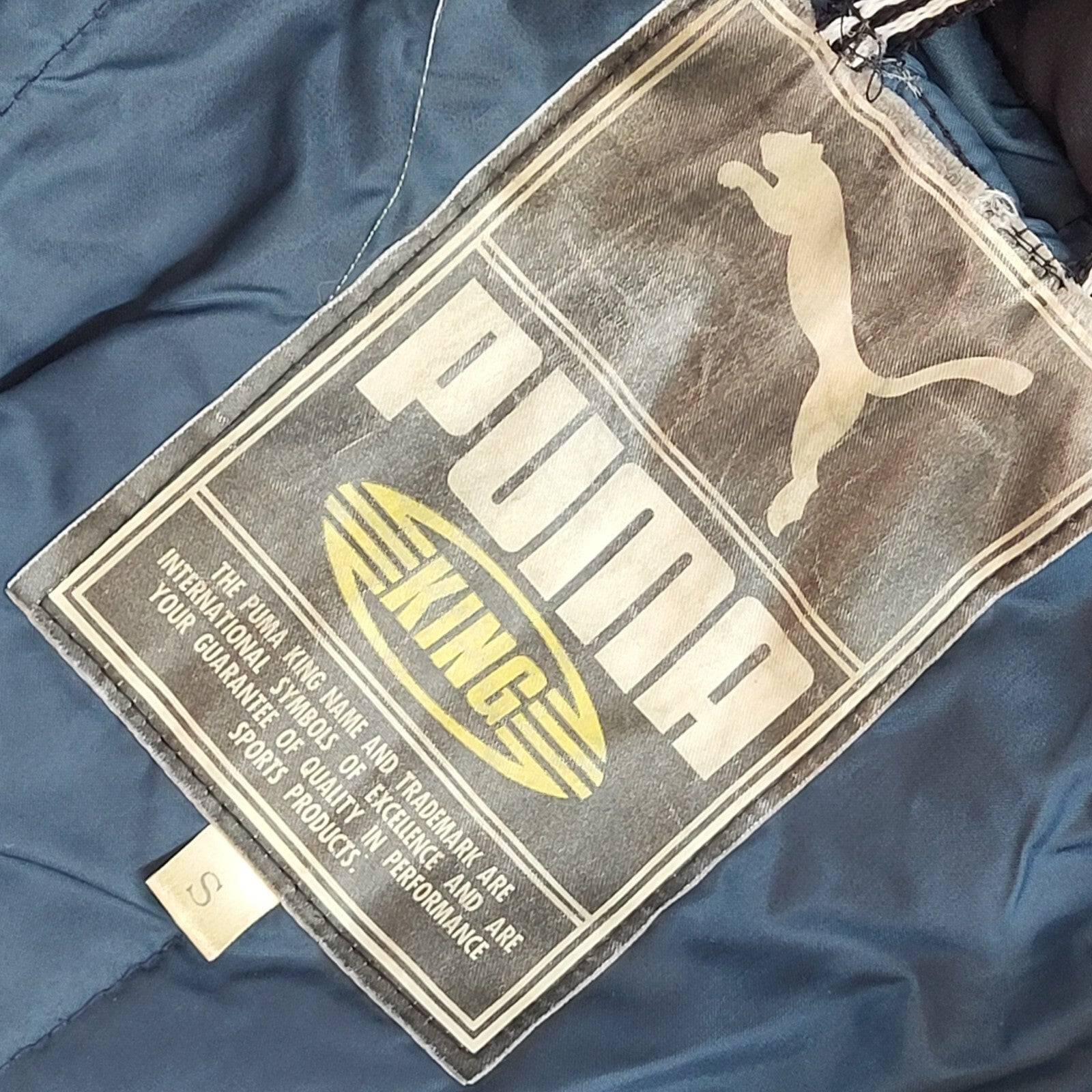 Puma King Vintage Y2k Black Zip & Snap Sports Jacket UK Men's Size Small