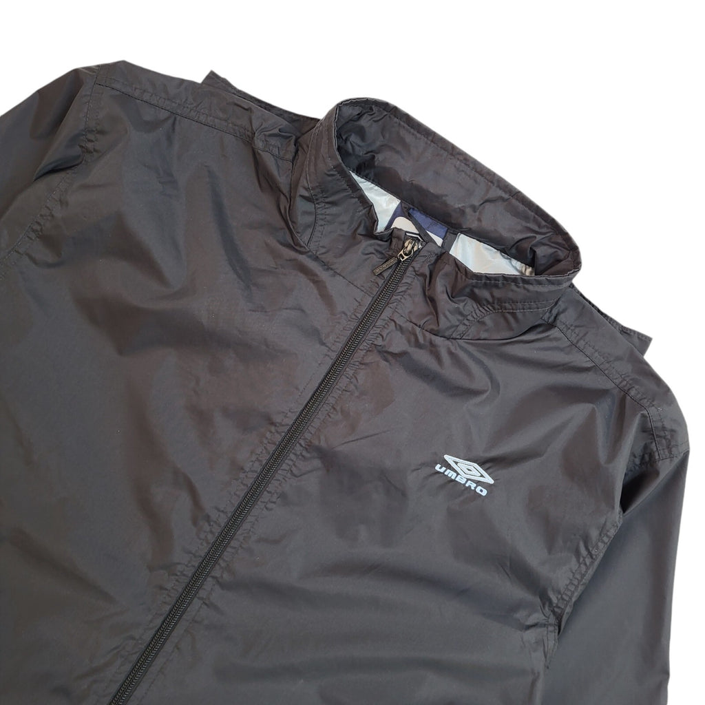 Umbro Y2K Black Zipped Hooded Windbreaker Jacket Uk Boy's Size XL