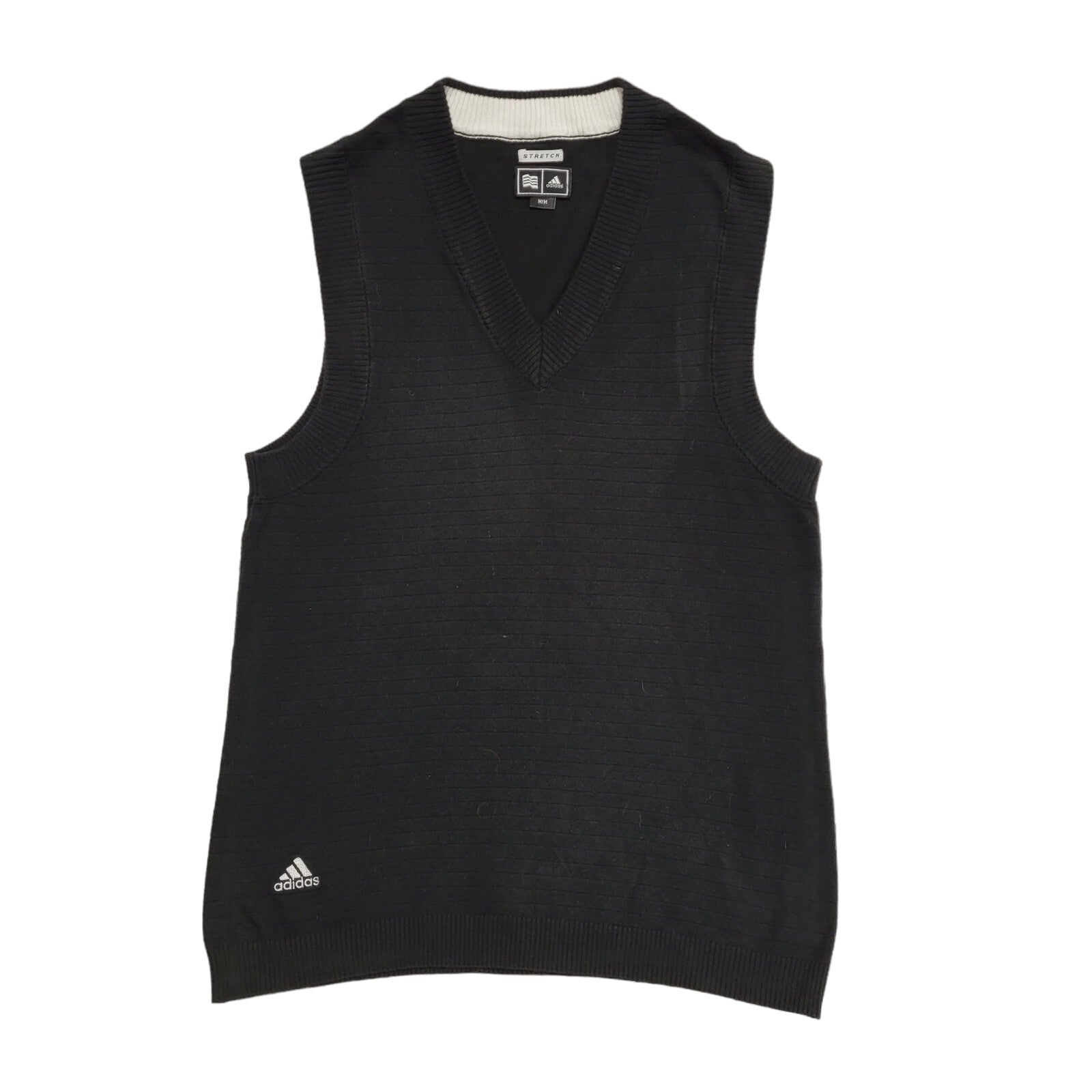 Adidas Vintage 90's Black V-Neck Sports Vest Men's UK Size M