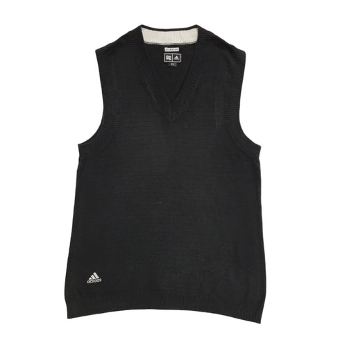 Adidas Vintage 90's Black V-Neck Sports Vest Men's UK Size M