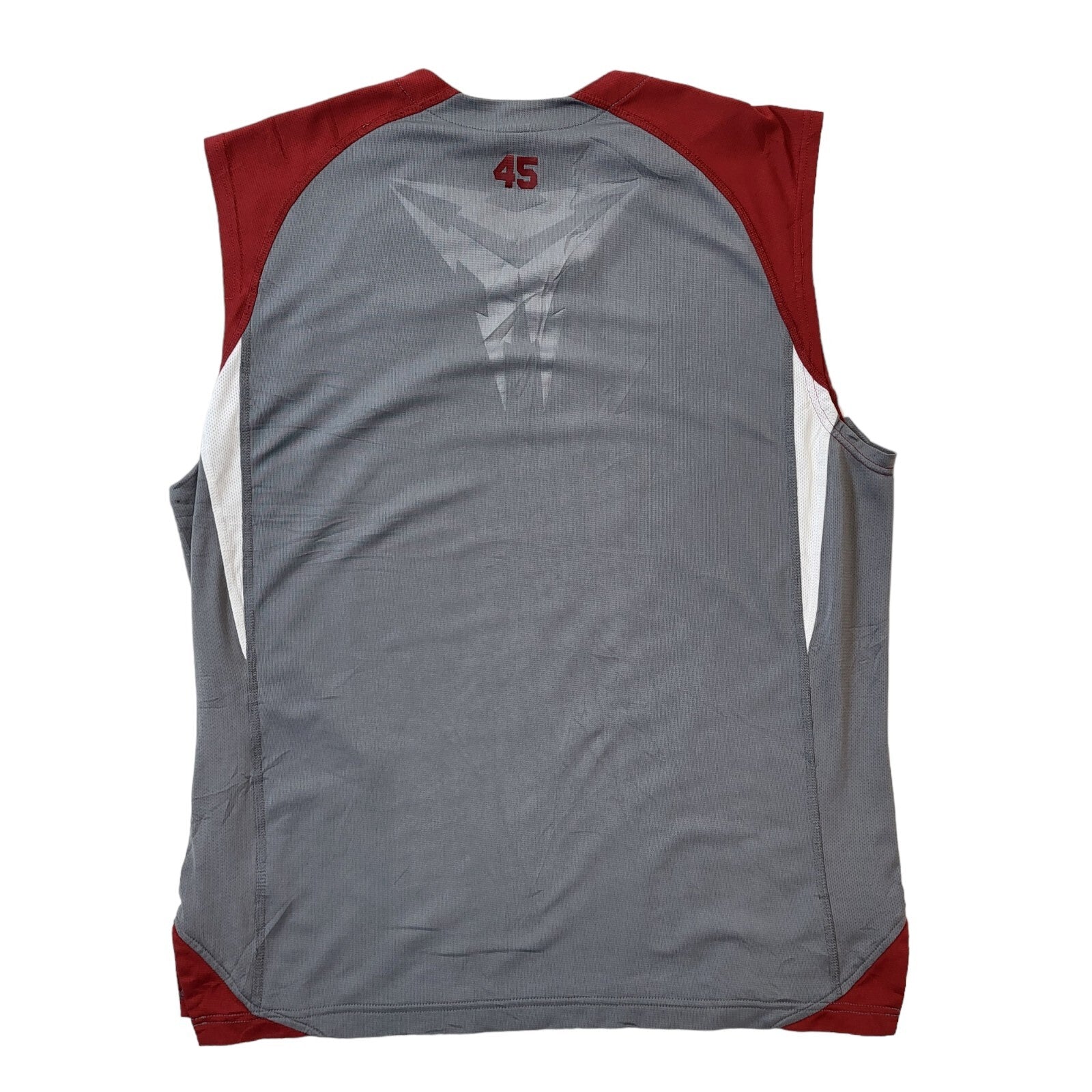 Nike Team 90s Vintage Grey & Red Sports Sleeveless Jersey Men's Size 2XL