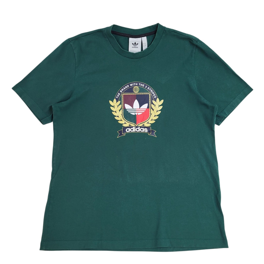 Addas Green Y2k Logo Cotton Double Stitch T-Shirt Uk Men's Size L