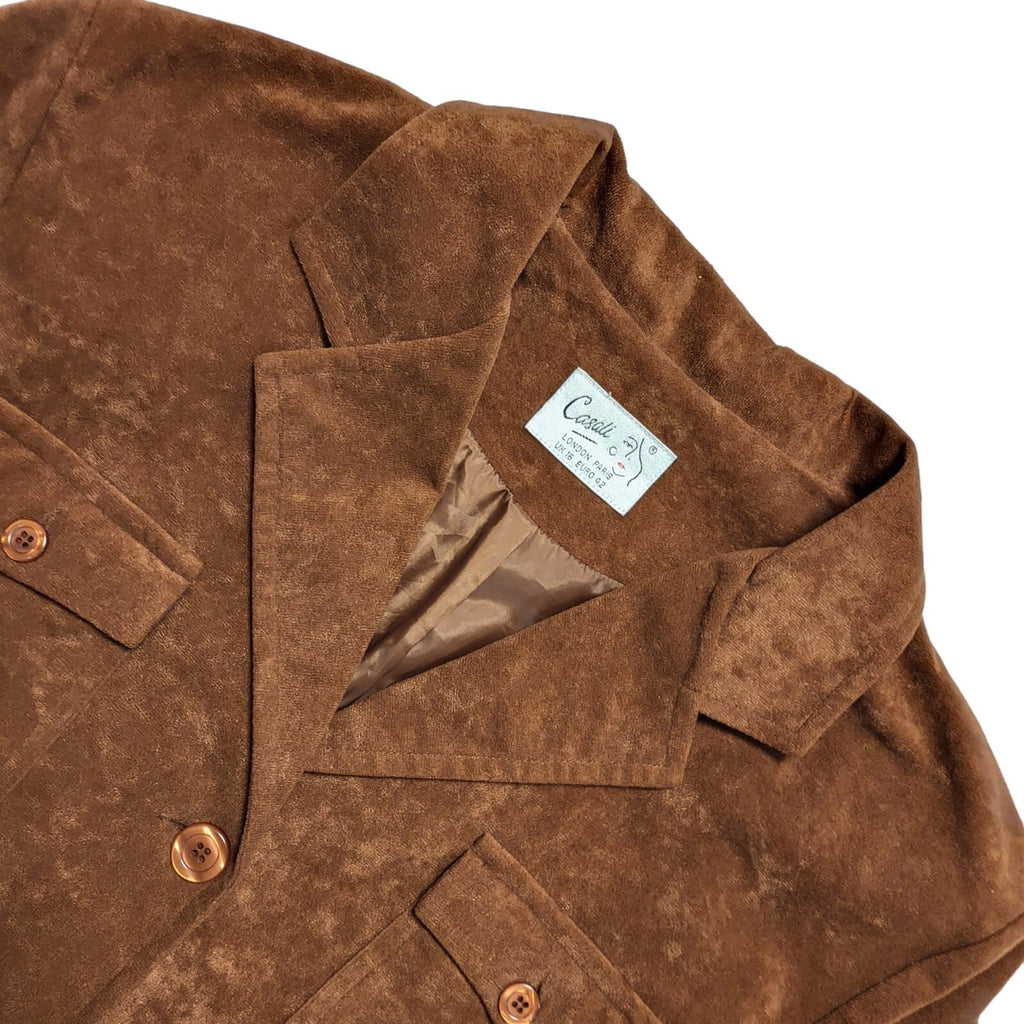 Casali Vintage 90's Brown Collared Button Front Jacket Womens UK 16