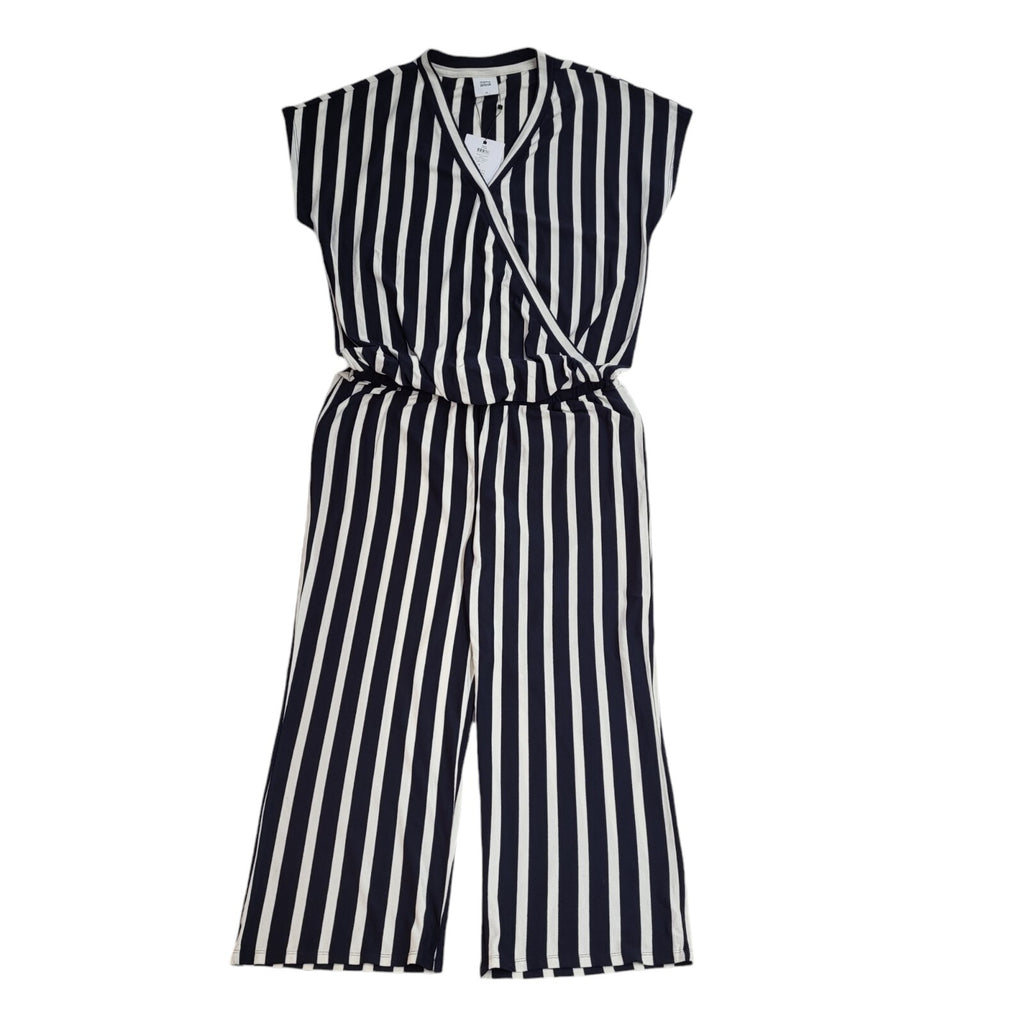 Mama-Licious Navy Blue & White Striped Becky Jumpsuit BNWT Women's XL W32 L30