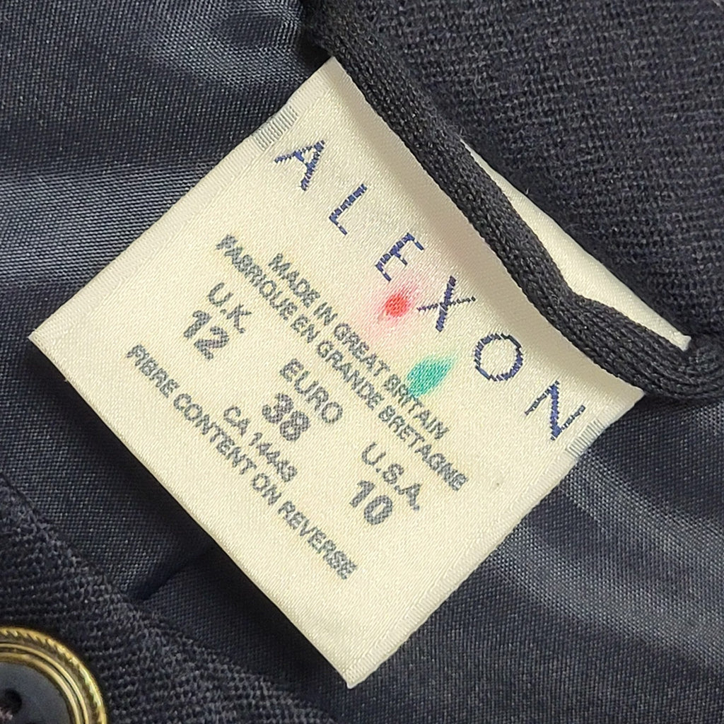 Alexon Black 90s Vintage Button Wool Jacket Uk Women's Size 12