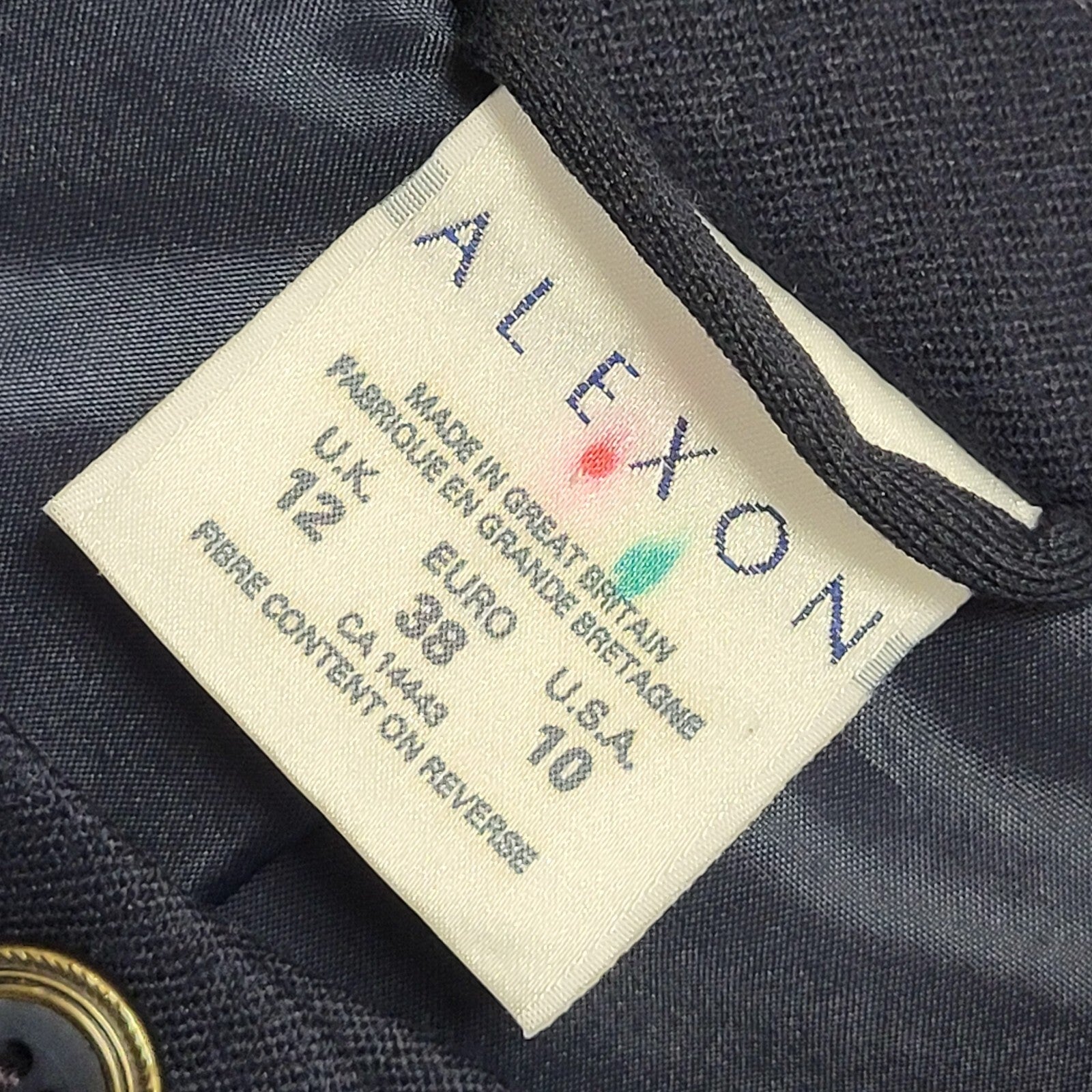 Alexon Black 90s Vintage Button Wool Jacket Uk Women's Size 12