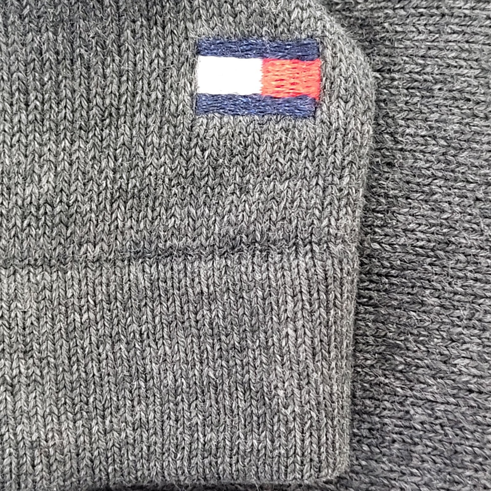 Tommy Hilfiger Y2k Grey V-Neck Jumper Uk Women's Size Small
