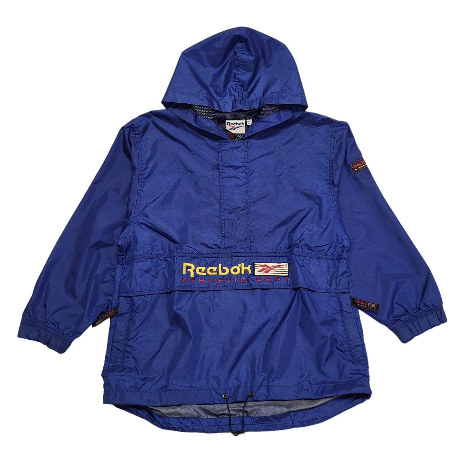 Reebok Blue Vintage 90s 1/4 Zip Sports Hooded Jacket Uk Women's Size 12/14