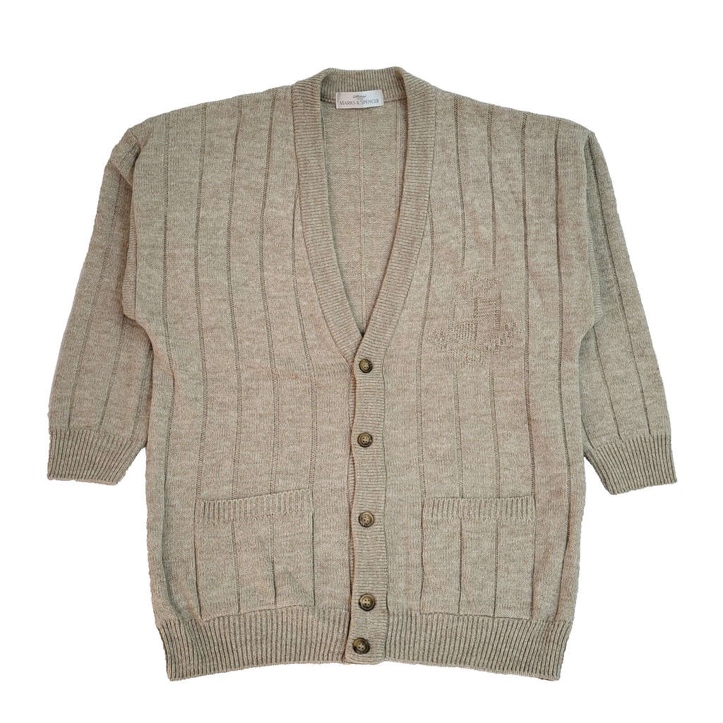 Marks & Spencer Vintage 90's Beige Cardigan UK Men's Size Medium