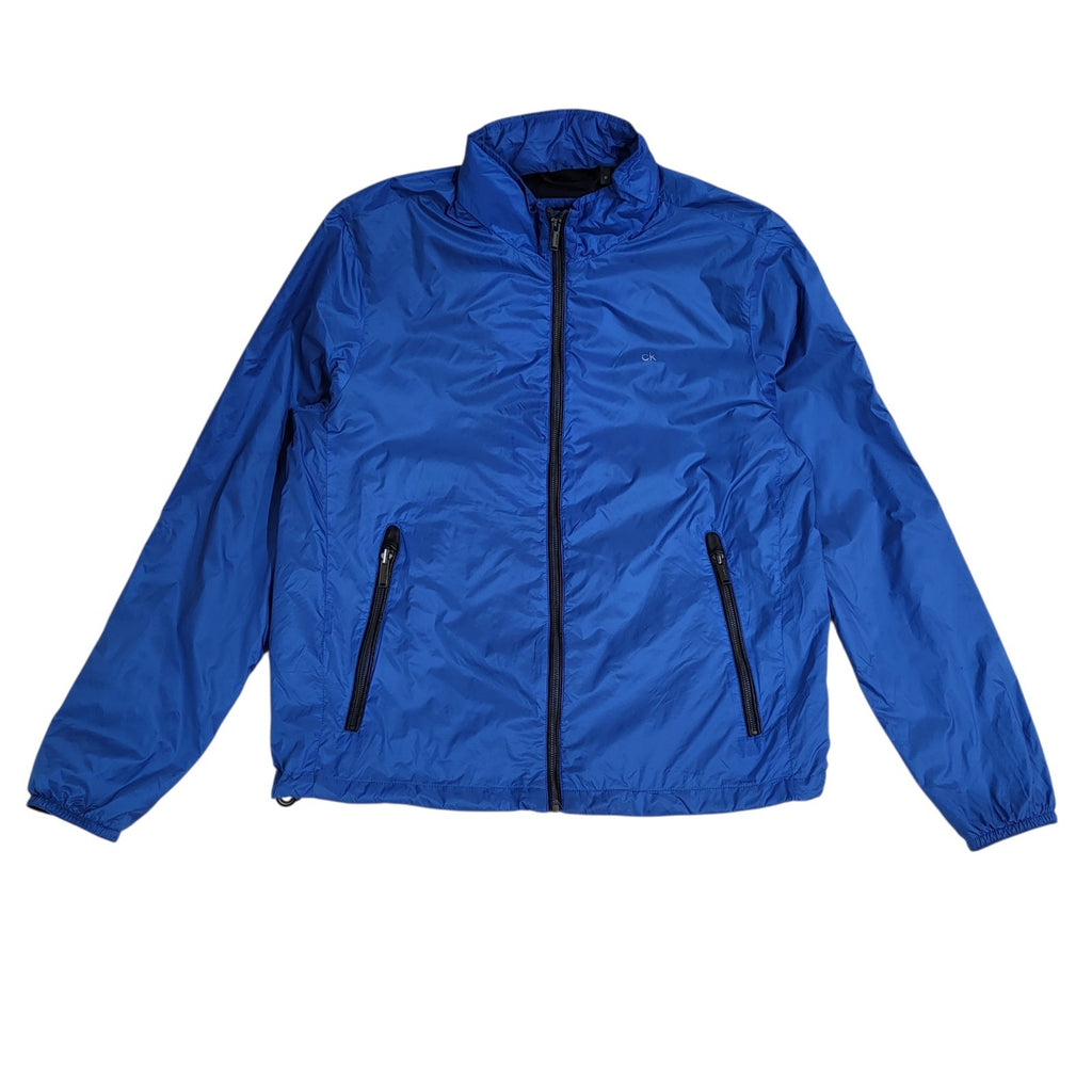 Calvin Klein Blue Windbreaker Y2K Jacket UK Men's Size M