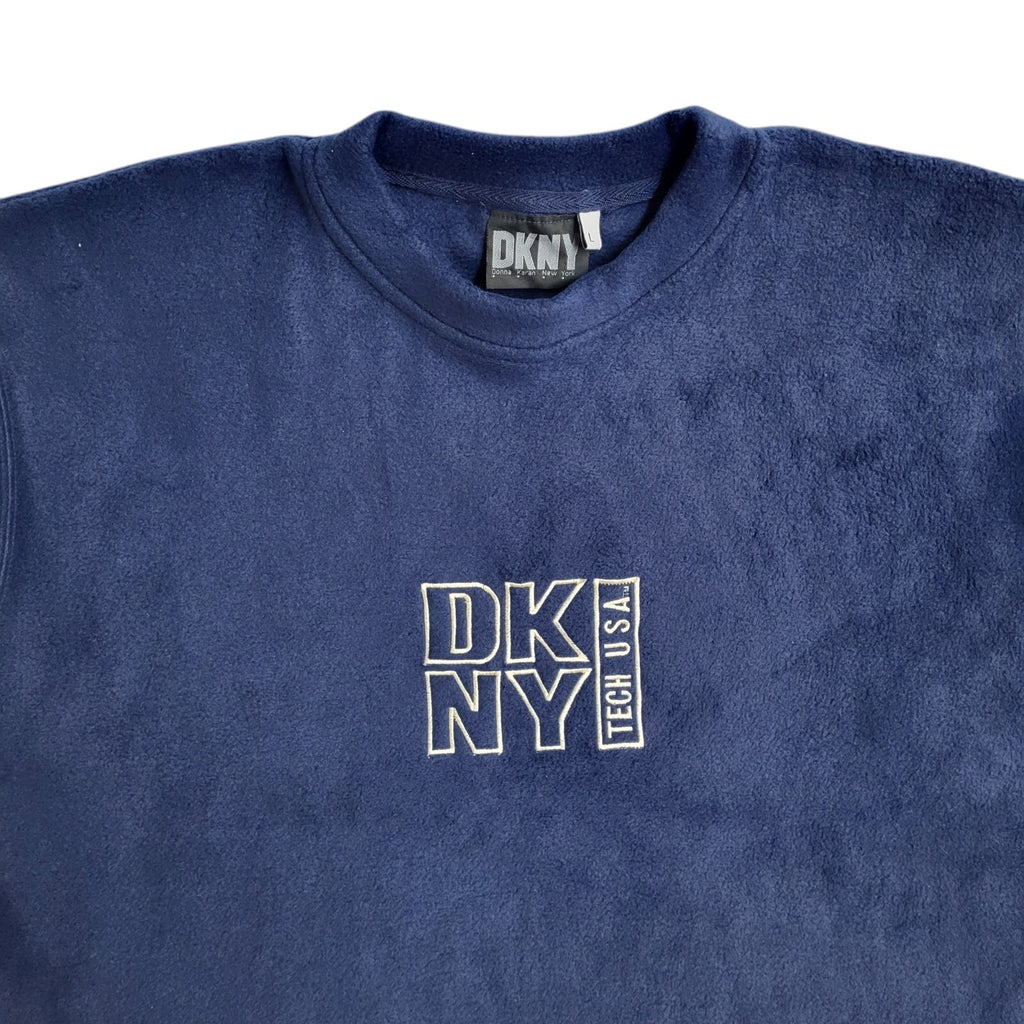 DKNY Vintage 90's Navy Blue Crew Neck Jumper UK Men's Size Large