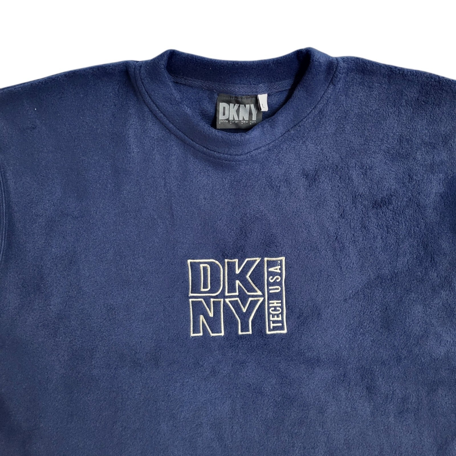 DKNY Vintage 90's Navy Blue Crew Neck Jumper UK Men's Size Large