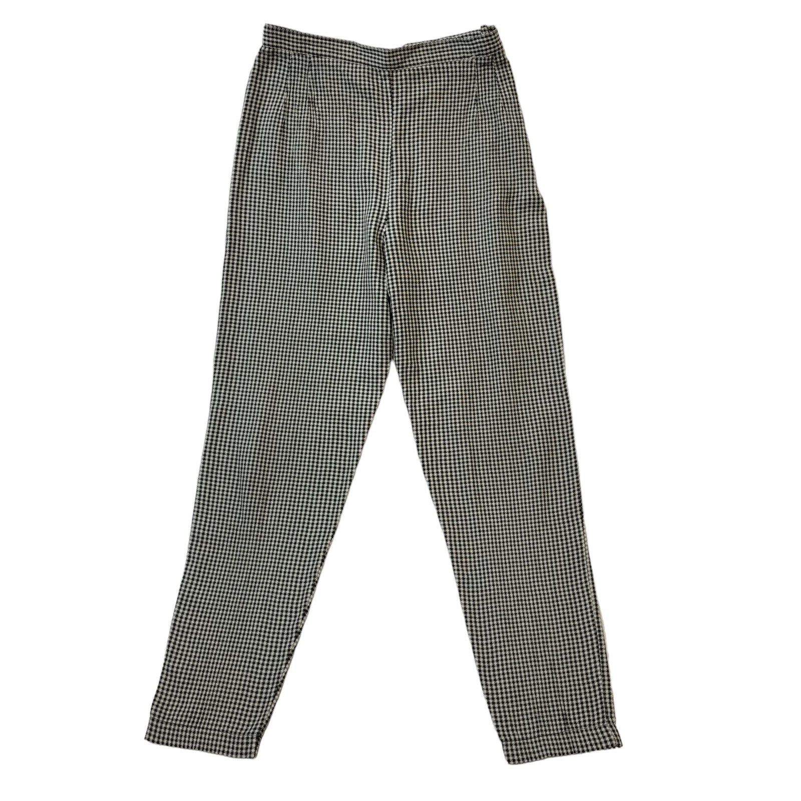 Next 90s Black & White Gingham Tapered Trousers Womens UK12 W26 L27