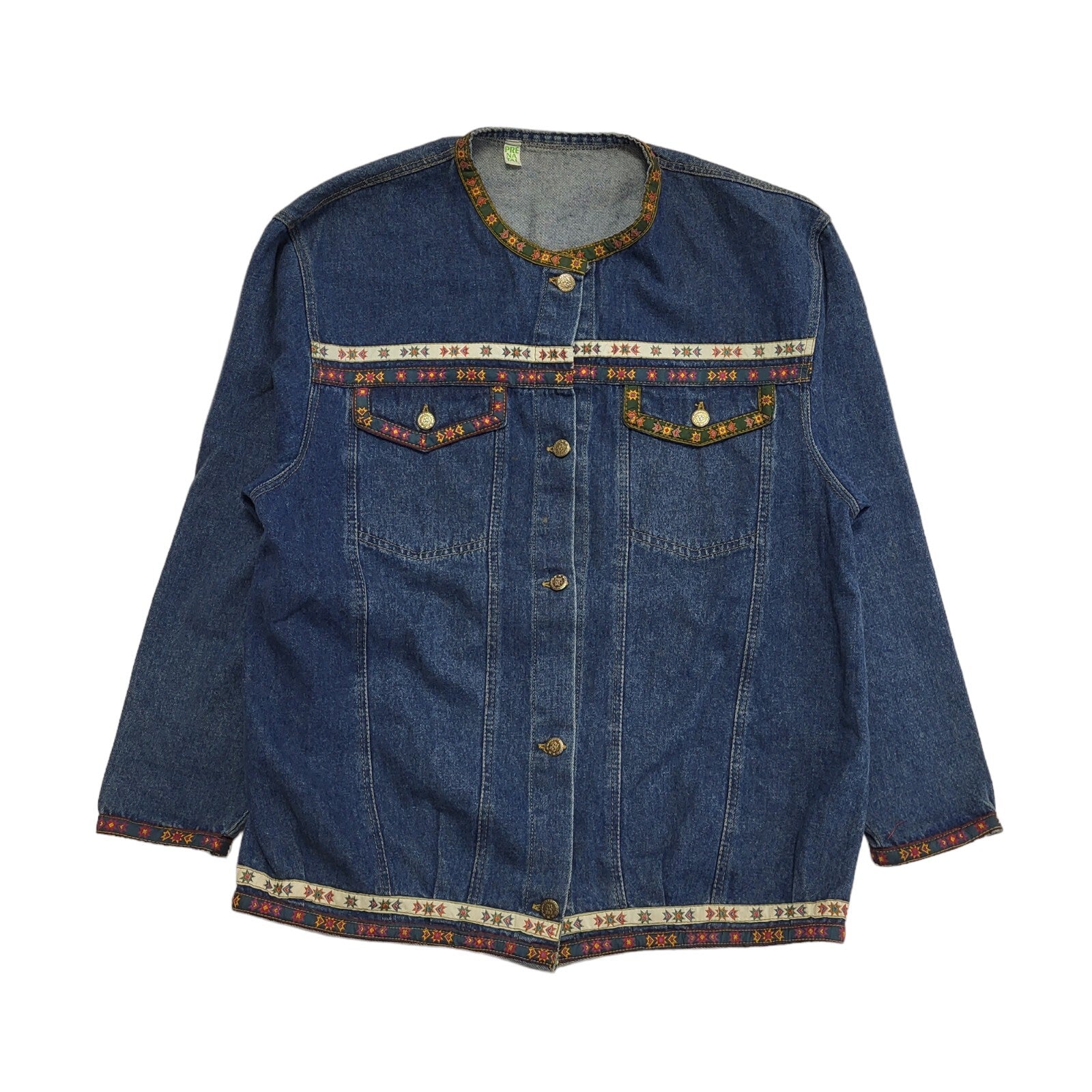 Prenatal Dark Blue 90s Vintage Denim Jacket Uk Women's Size XL