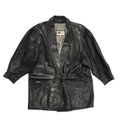 Ash Kay Vintage 80s Black Button Leather Jacket Uk Women's Size 16