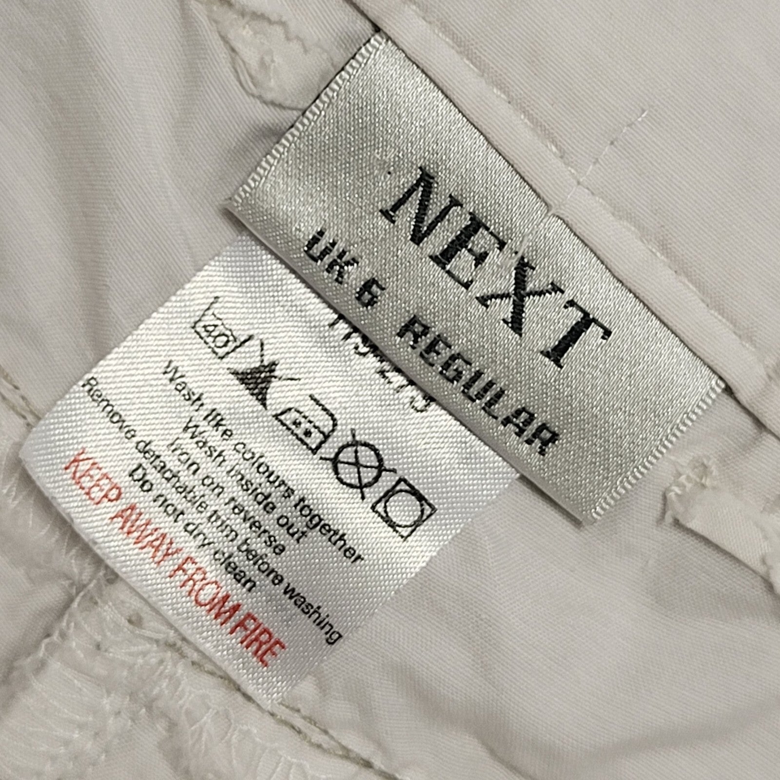 Next Vintage y2k  White Wide Leg Casual Trousers Uk Women's Size 6 W24-28 L30