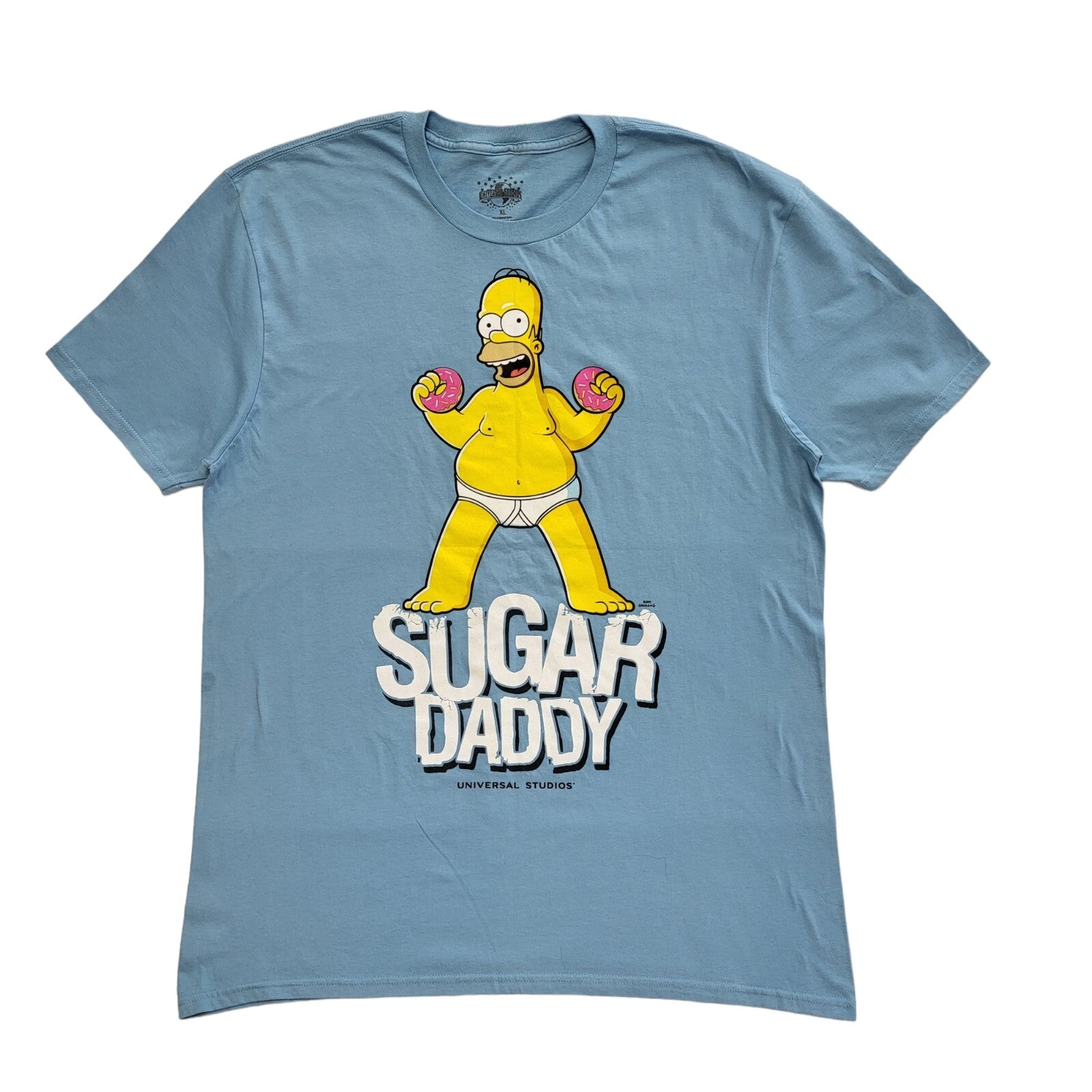 Universal Studios Vintage Y2K Blue Homer Simpson BNWT T-Shirt Mens Size XL