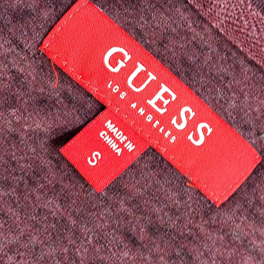 Guess Y2K Maroon Short Sleeve Slim Fit Polo T- Shirt Men's Size S