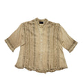Mistique Vintage 80's Beige Button Up Short Sleeve Blouse Womens UK XL