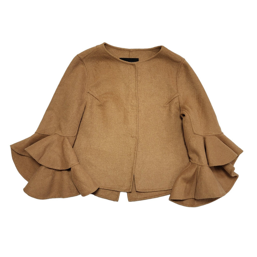 Simona Conti Y2k Beige Snapp Fasten Wool Blend Jacket Uk Women's Size XS