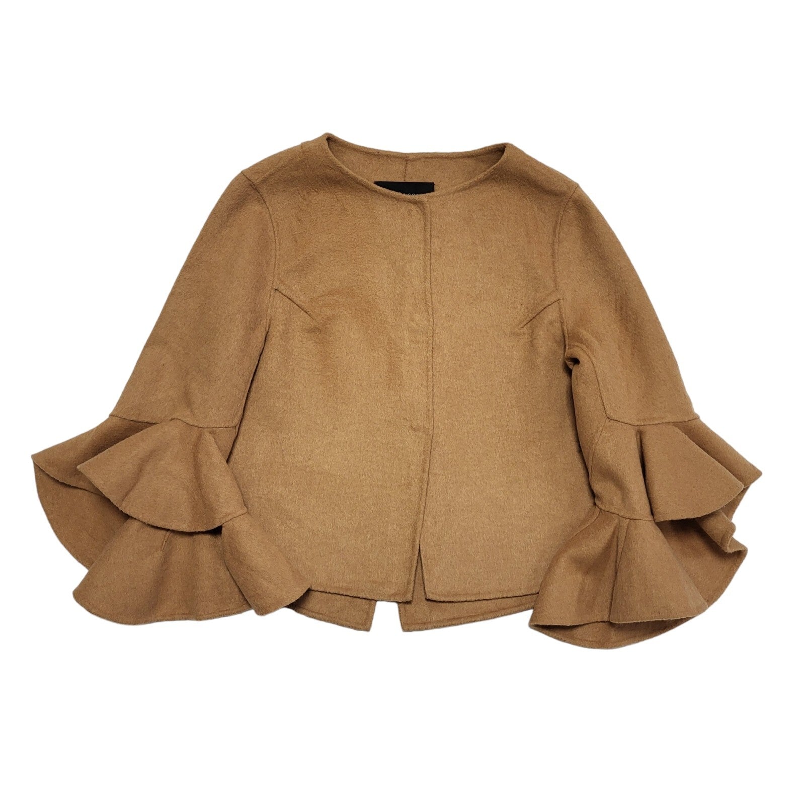 Simona Conti Y2k Beige Snapp Fasten Wool Blend Jacket Uk Women's Size XS