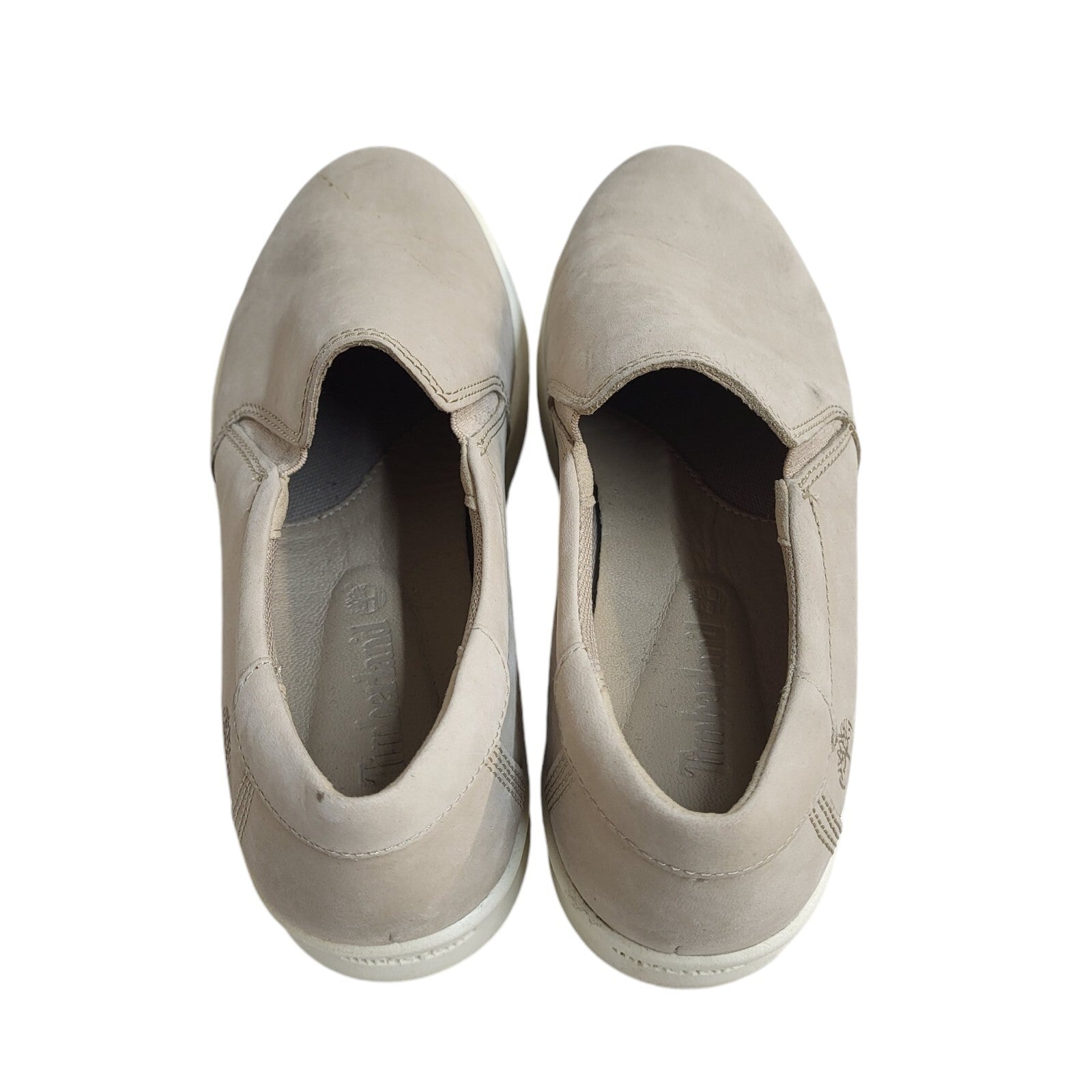 Timberland Beige Slip-Up Leather Shoes Uk Women's Size 4