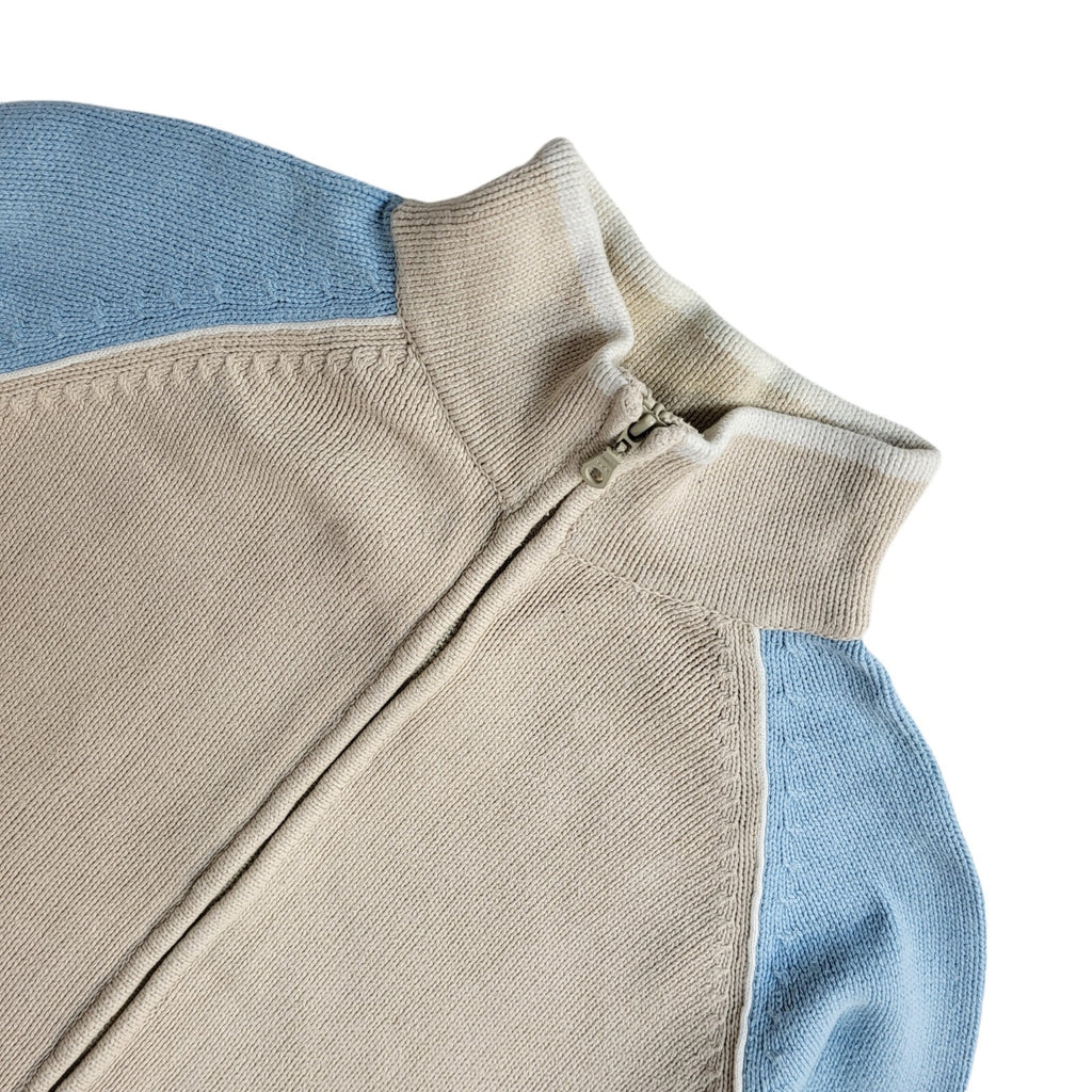 New Look Vintage 90's White & Blue Zipped Cardigan UK Women's Size 18