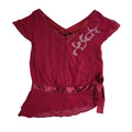 Pearce Fionda Pink V-Neck Sequin Short Sleeve Top 90's BNWT Women's UK Size 14