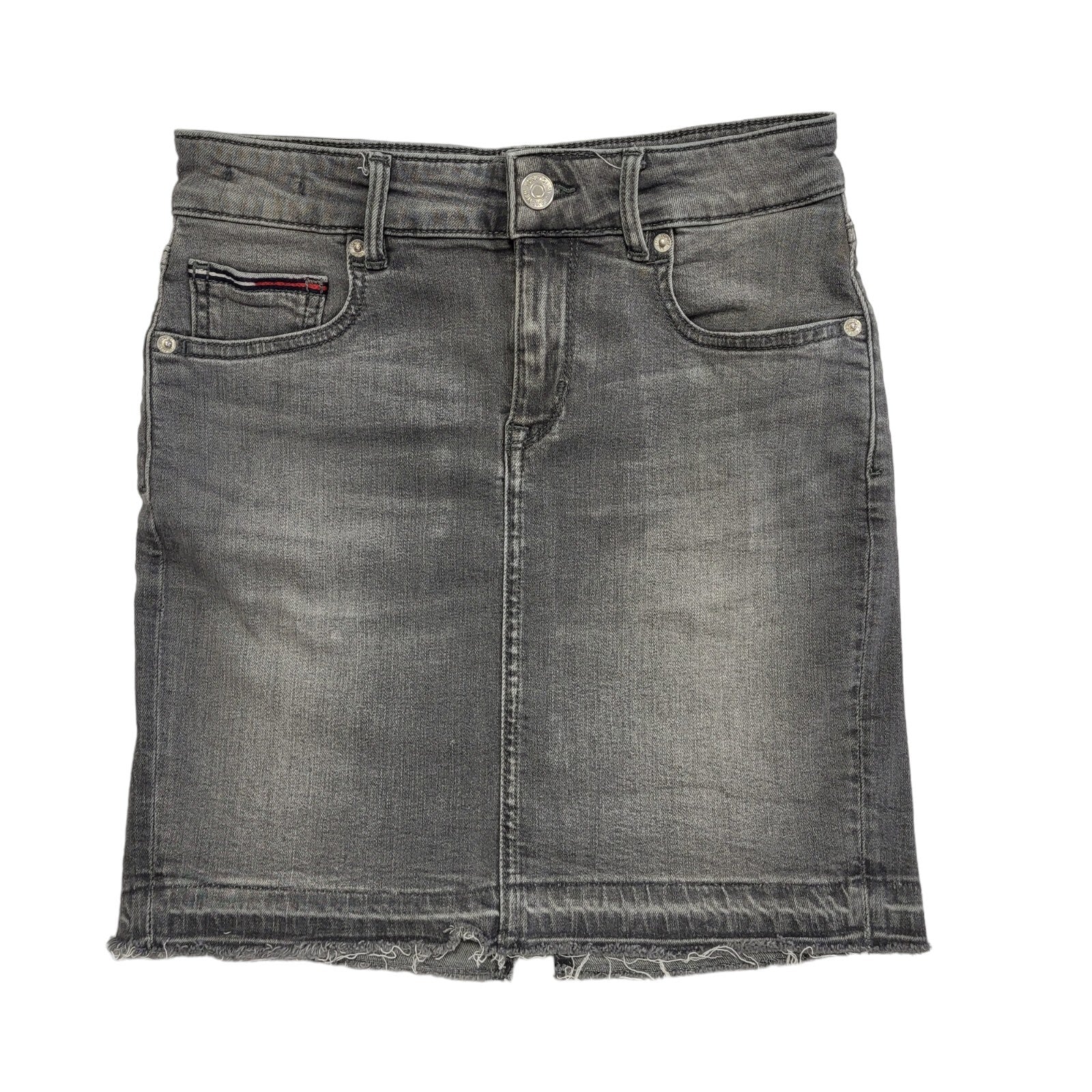 Tommy Hilfiger Vintage 90's Grey Short Denim Skirt Womens UK 6-8 W25